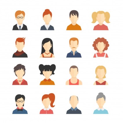 decorative-social-media-business-blog-users-profile-avatar-trendy-hairstyle-design-icons-collection-isolated-flat-vector-illustration_1284-2399